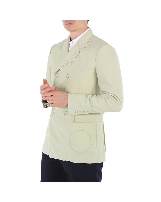 Burberry Green Matcha Slim Fit Press-stud Tailo Jacket for men