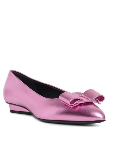 Ferragamo Pink Viva Ballet Flats