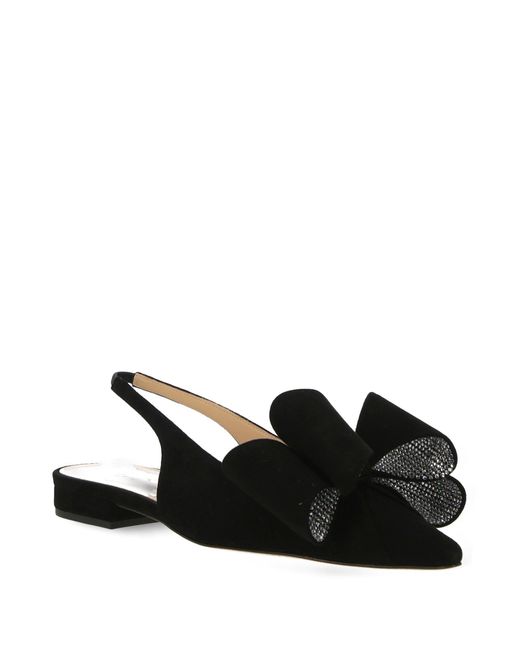 Mach & Mach Black Ladies Bow Detail Slingbacks