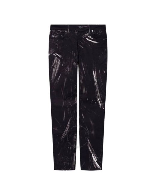 Moschino Blue Painted Effect Print Jeans for men