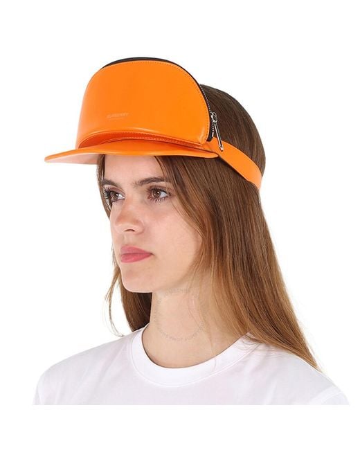 Burberry Orange Bright Zipped-pouch Visor Hat