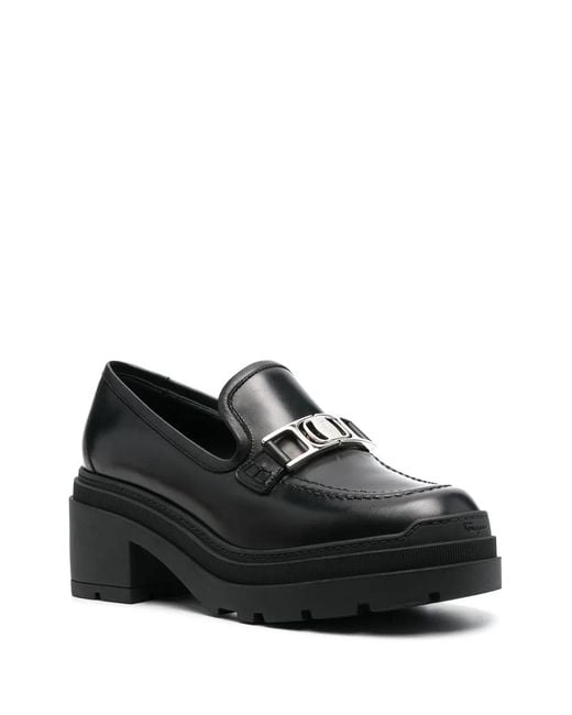Ferragamo Black Ridley 40 Leather Loafers