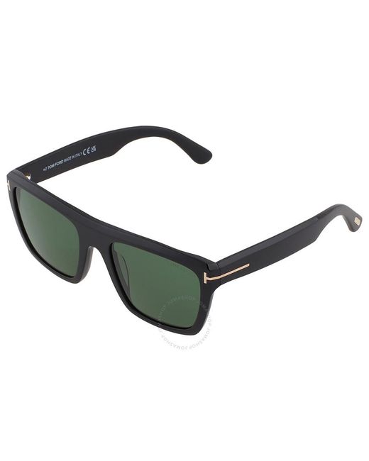 Tom Ford Alberto Green Browline Sunglasses Ft1077 01n 55 for men