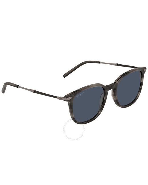 Ferragamo Blue Square Sunglasses Sf1015s 003 52 for men
