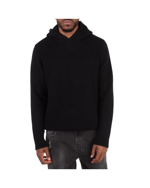 Burberry Black Ekd Wool Cashmere Hoodie for men