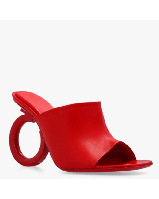 Ferragamo Red Ferragamo Astro Heeled Mules