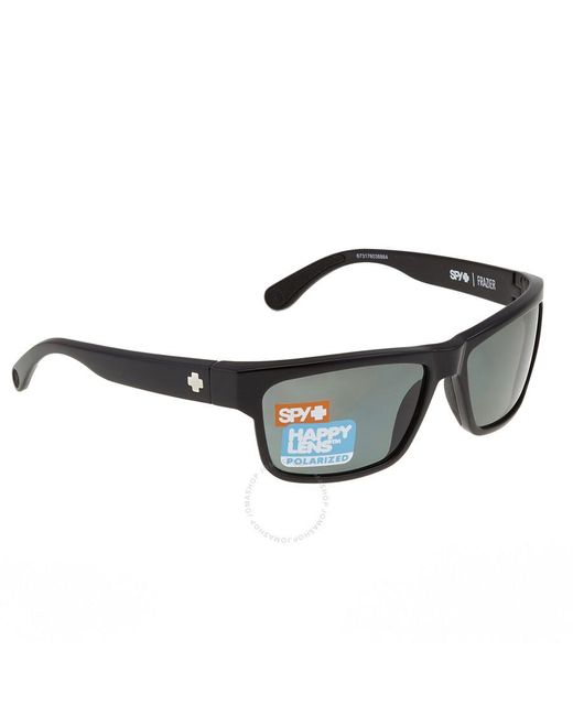 Spy Black Frazier Happy Gray Green Polarized Square Sunglasses 673176038864 for men