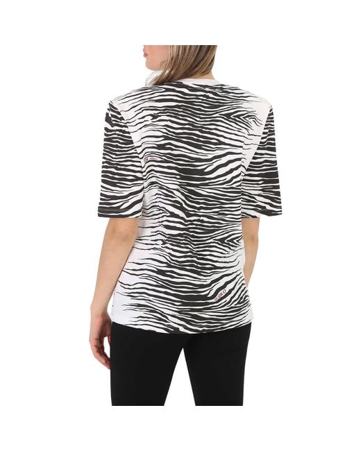 The Attico Gray Zebra Print Bella T-shirt