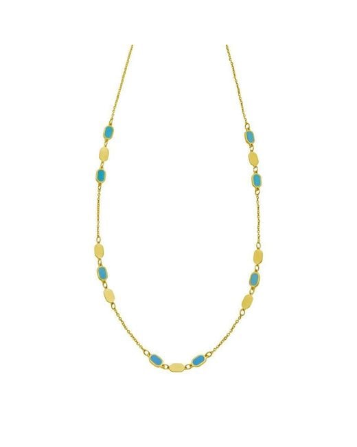 Tresorra Metallic 14K Hexagon Inlay Links Necklace