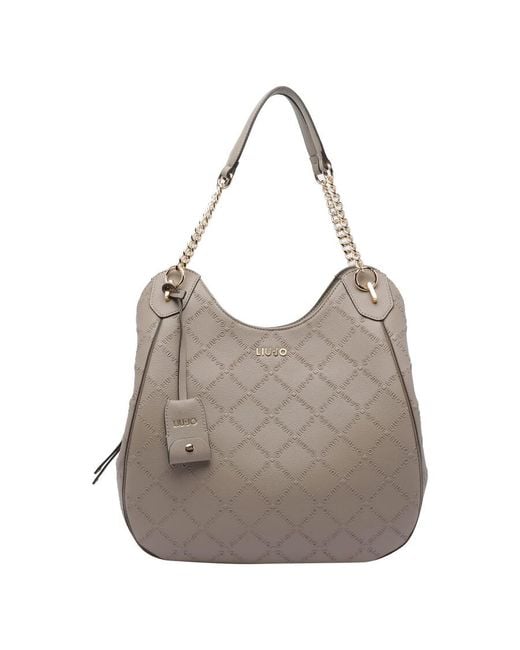 Liu Jo Gray Large Logo Satchel Bag