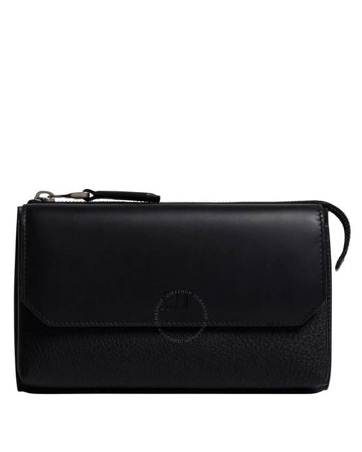 Dunhill Black 1893 Harness West End Leather Messenger Bag for men