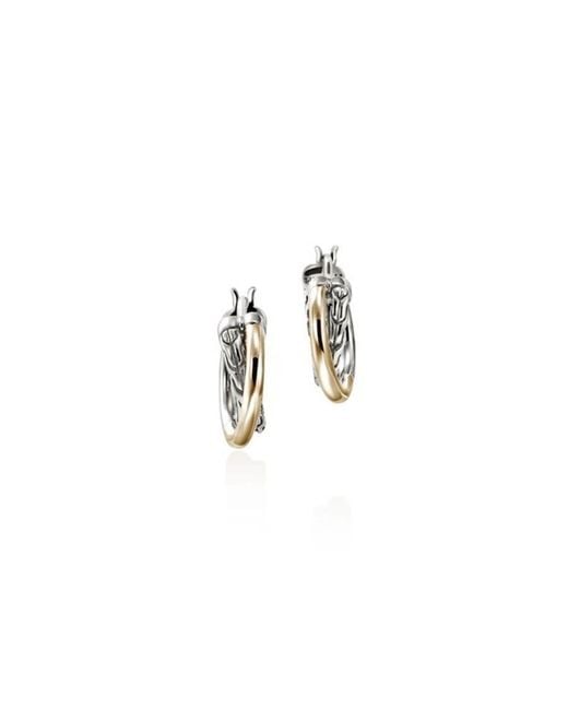 John Hardy Metallic Essential Crossover Hoop Earring, Sterling, 15Mm