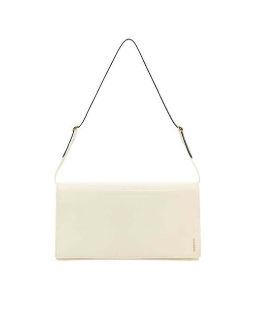 Jil Sander Natural Leather Medium File Shoulder Bag Eggshell Borse A Mano