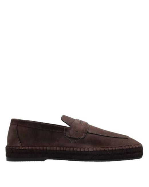 Ferragamo Brown Logo Debossed Espadrilles for men