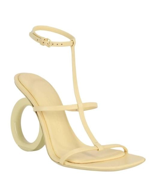 Ferragamo Metallic Elina T-Strap Gancini Sandals
