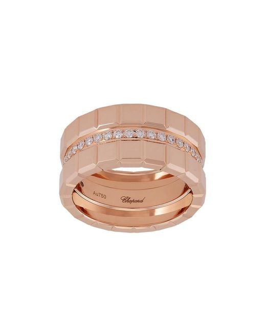 Chopard Pink Ice Cube 18K Rose Diamond Ring