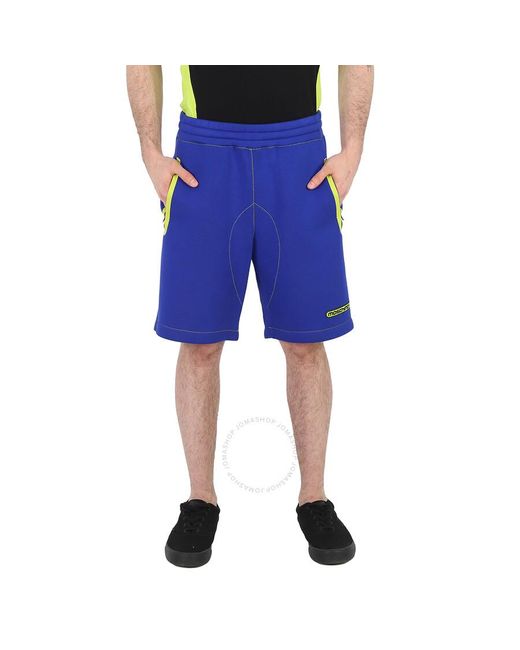Moschino Blue Logo-print Jersey Track Shorts for men