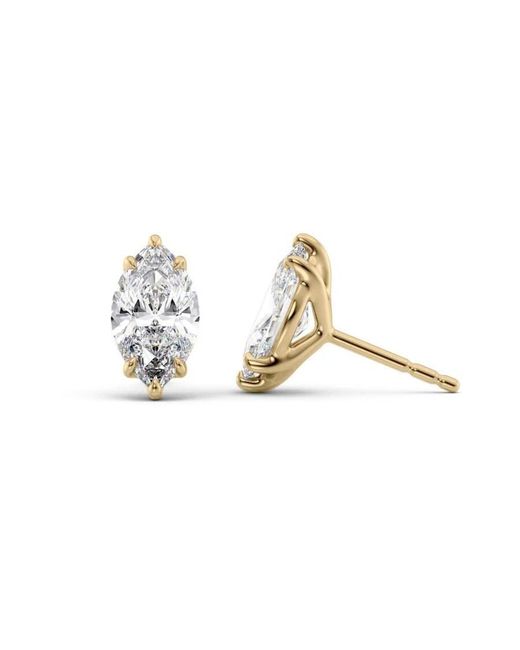 Tresorra Metallic 14K 2 Ctw Marquise Cut Lab-Grown Diamond Igi Certified Stud Earrings