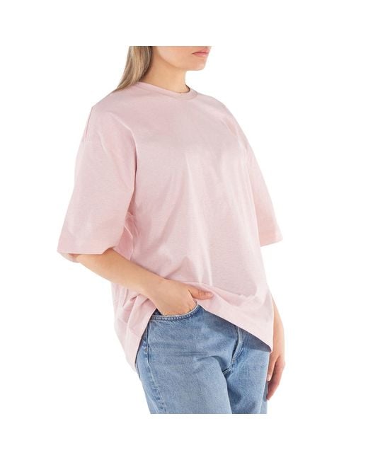 Burberry Pink Ekd-Print Cotton T-Shirt