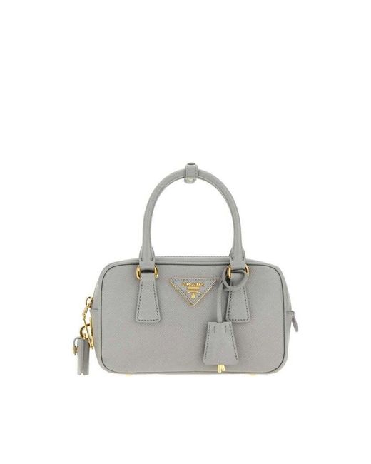 Prada Gray Saffiano Leather Shoulder Bag for men