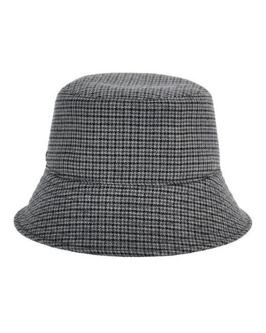 Ferragamo Gray Houndstooth Wool Bucket Hat
