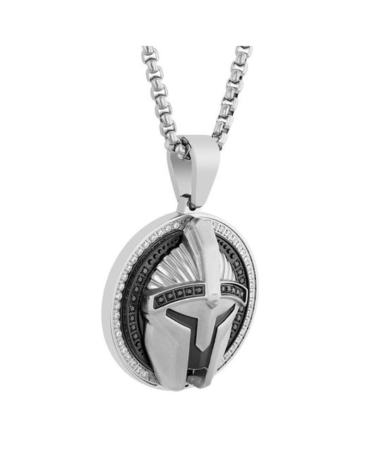Robert Alton Metallic 1/2Ctw & Diamond Stainless Steel Two-Tone Spartan Hemlet Pendant for men