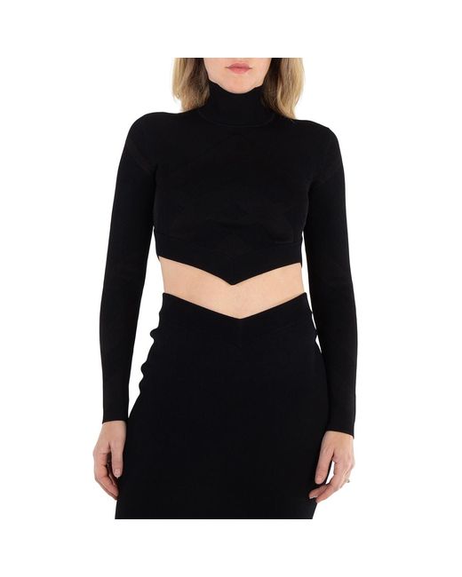 Burberry Black Long Sleeve Turtleneck Top