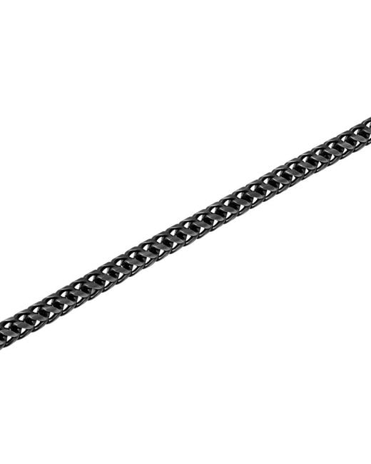 Robert Alton Black Stainless Steel Gunmetal Franco Chain Bracelet for men