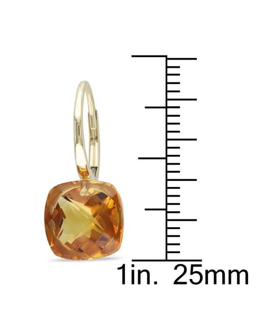 Amour Metallic 8 1/2 Ct Tgw Cushion Cut Checkerboard Madeira Citrine Leverback Earrings