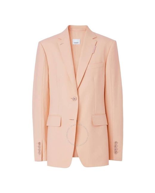 Burberry Pink Loulou Single-breasted Tailored Blazer
