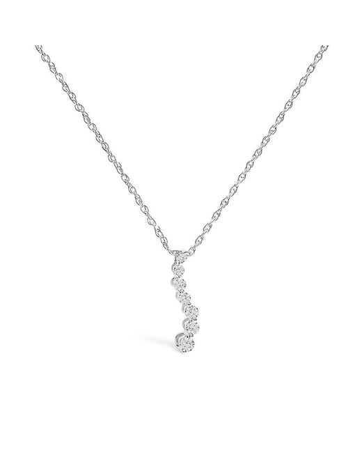 Haus of Brilliance Metallic 925 Sterling 1/4 Cttw Lab Grown Diamond Journey Pendant Necklace