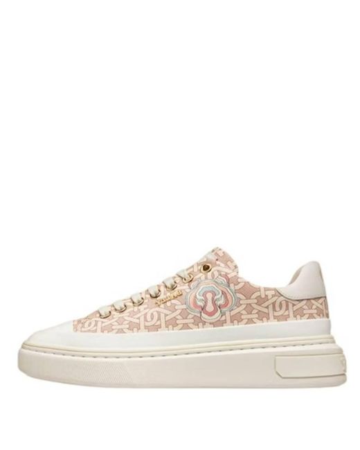 Bally Natural Maily Monogram Low-Top Sneakers, Brand Size 37 Us