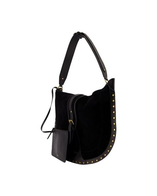 Isabel Marant Black Studded Calfskin Shoulder Bag