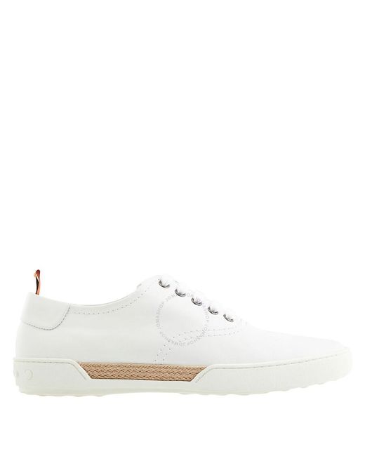 Tod's White Allacciato Gomma Leather Sneakers for men