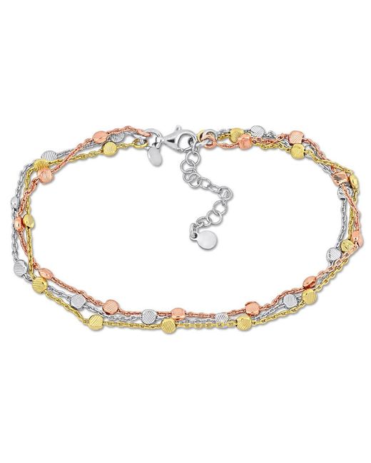 Amour Metallic Multi-Strand Anklet With Lobster Clasp