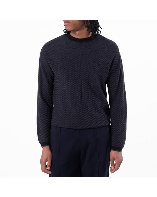 Emporio Armani Black Long Sleeve Sweater for men