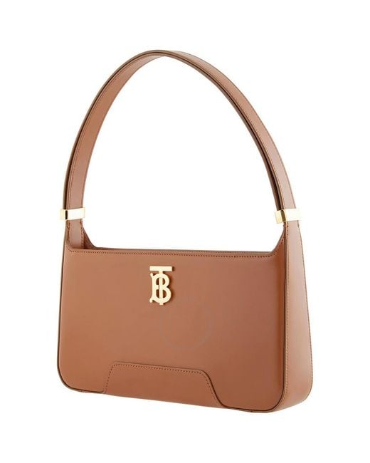 Burberry Brown Leather Tb Shoulder Bag