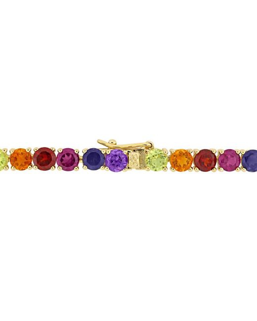 Amour Metallic 12 Ct Tgw Multi Color Gemstone Tennis Bracelet for men