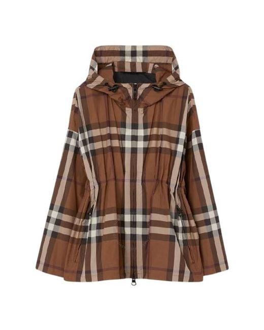Burberry Brown Elasticated Waist Hooded Jacket, Brand Size 8 (Us