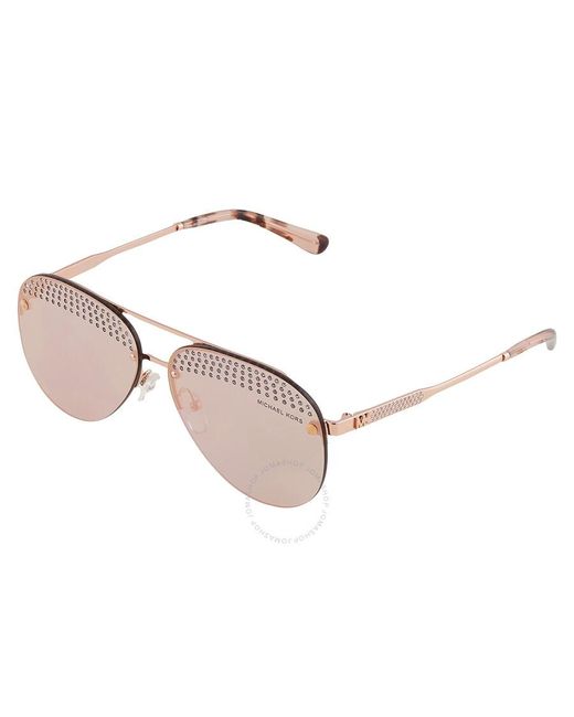 Michael Kors Brown East Side Grey Mirrored Rose Gold Pilot Sunglasses Mk1135b 11084z 59