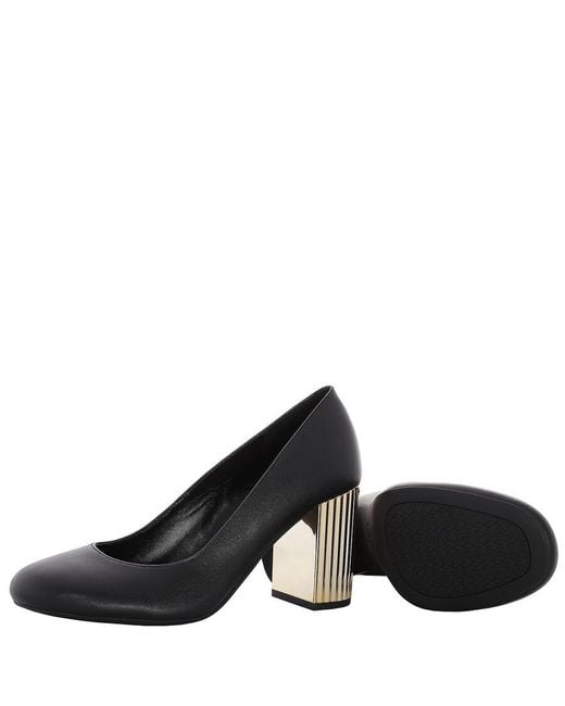 Michael Kors Black Porter Leather Heel Pump