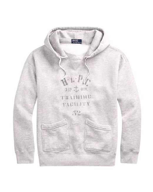 Polo Ralph Lauren White Drawstring Long Sleeve Hoodie for men