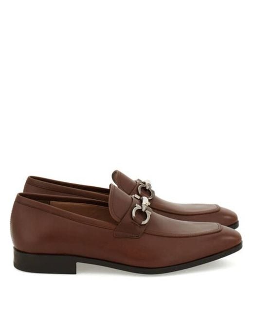 Ferragamo Brown Benford Gancini Bit Loafers for men