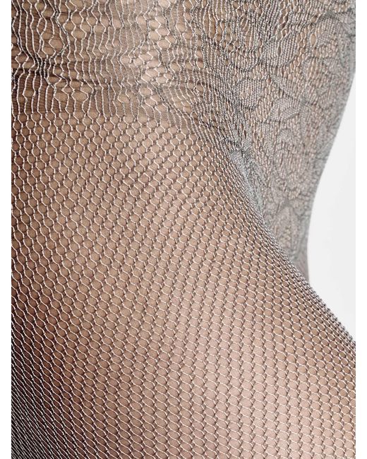 Wolford White Hayden Two-tone Net Tights Set Of 3