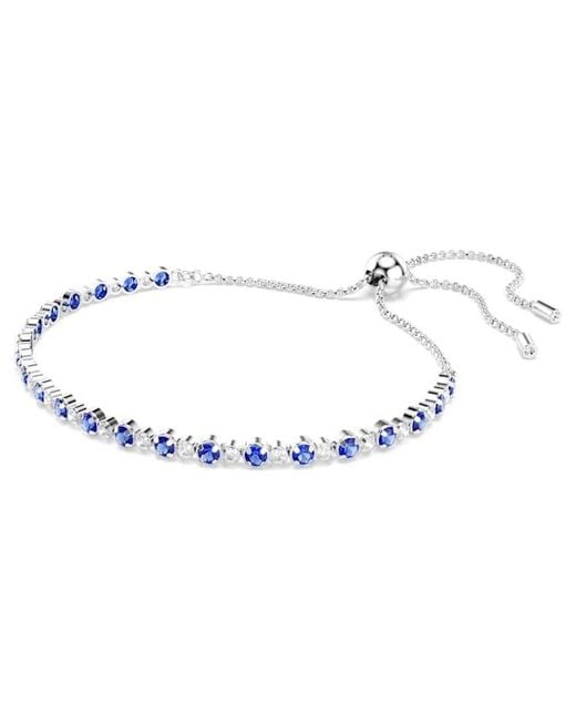 Swarovski Metallic Matrix Rhodium Plated Crystal Tennis Bracelet