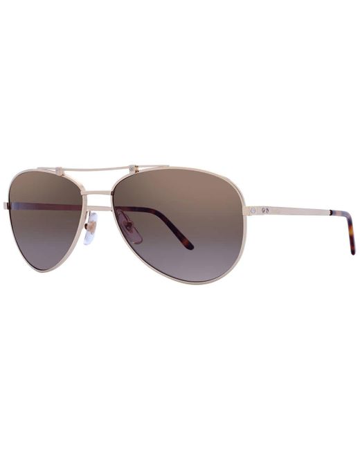 Cartier Pilot Sunglasses Ct0083s 001 in Metallic Lyst UK