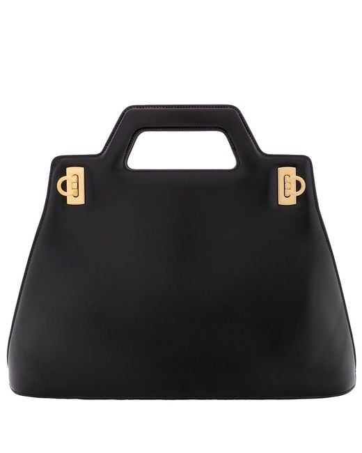 Ferragamo Black Wanda Top Handle Bag