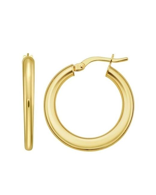 Tresorra Metallic 14K Graduated Flat Hoop Earrings