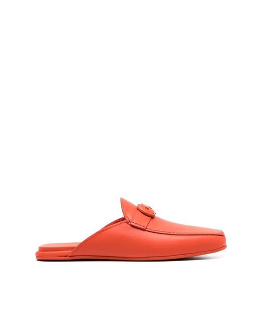 Ferragamo Red Logo Buckle Backless Slippers for men