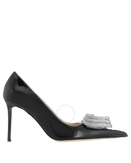 Mach & Mach Black Triple Heart 95mm Leather Pumps